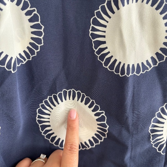 Brochu Walker Navy/White Silk Blouse - Picture 4 of 7